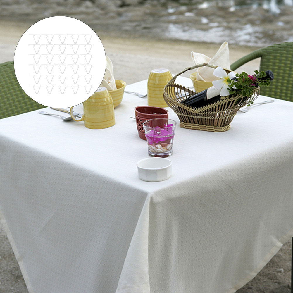 Outdoor Furniture Dining - 30Pcs Clear Tablecloth Clips Plastic Anti-Slip