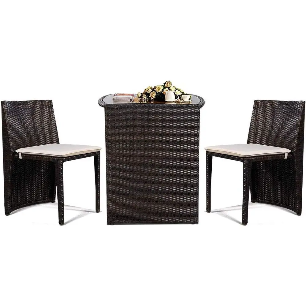 Outdoor Furniture Cushion - 3-Piece Rattan Patio Furniture Set with