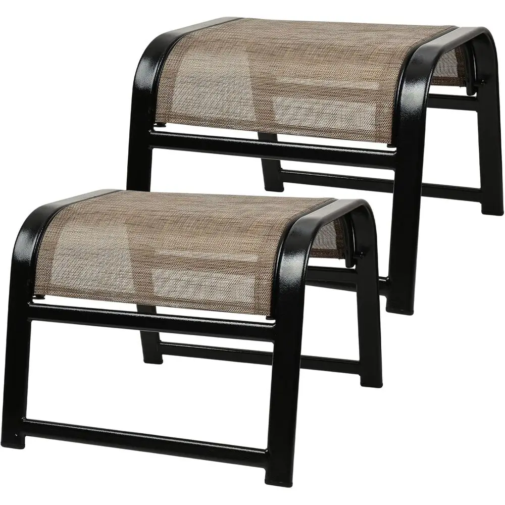 Outdoor Furniture Iron - Patio Ottoman Set, Outdoor 2-Piece Iron