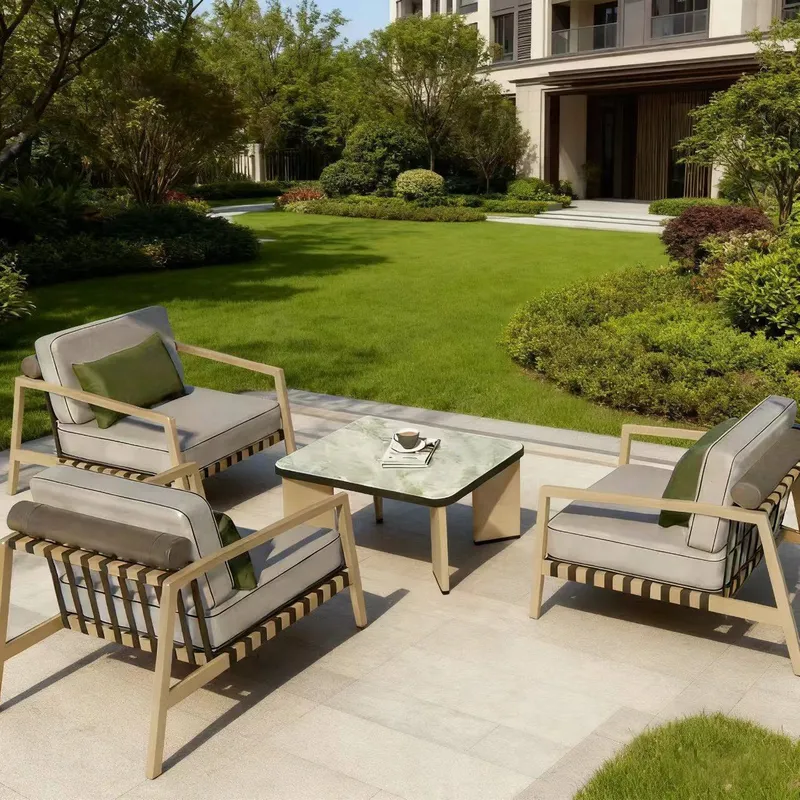 Rattan Lounge Set - for Nordic Outdoor Rattan Sofa Aluminum
