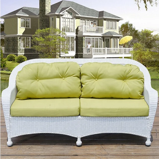 Rattan Lounge Set - # White Patio Wicker Couches Loveseat