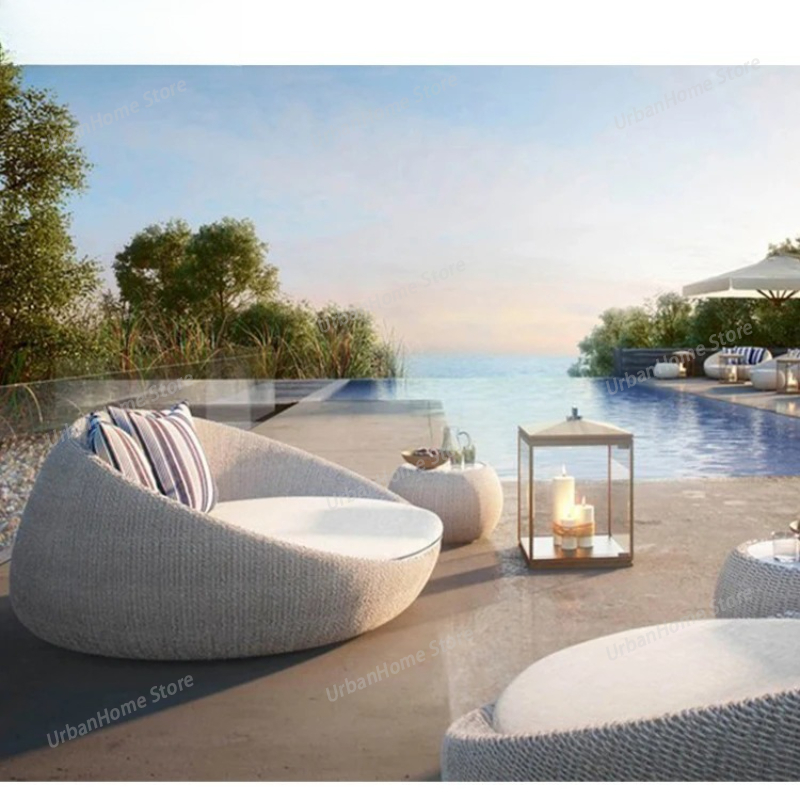 Rattan Lounge Set - Modern Patio Furniture Rattan Sofa Garden