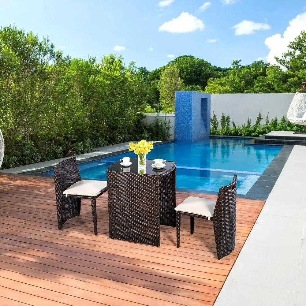 3-Piece Rattan Patio Furniture - огляд і ціна Outdoor Furniture Cushion