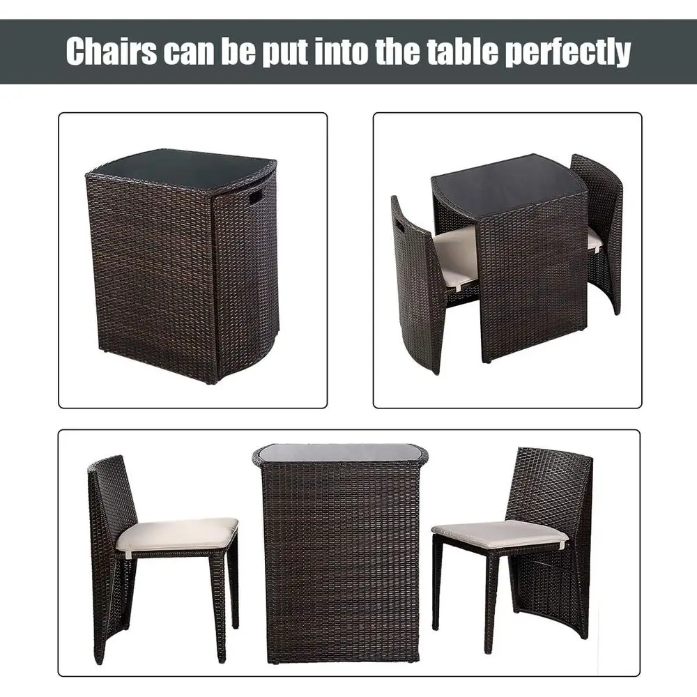 3-Piece Rattan Patio Furniture - огляд і ціна Outdoor Furniture Cushion