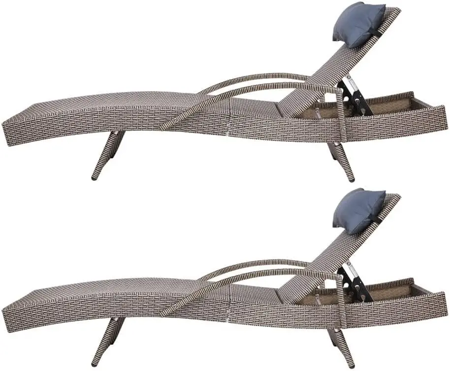 with 4 Adjustable Position Thi - огляд і ціна Rattan Lounge Set