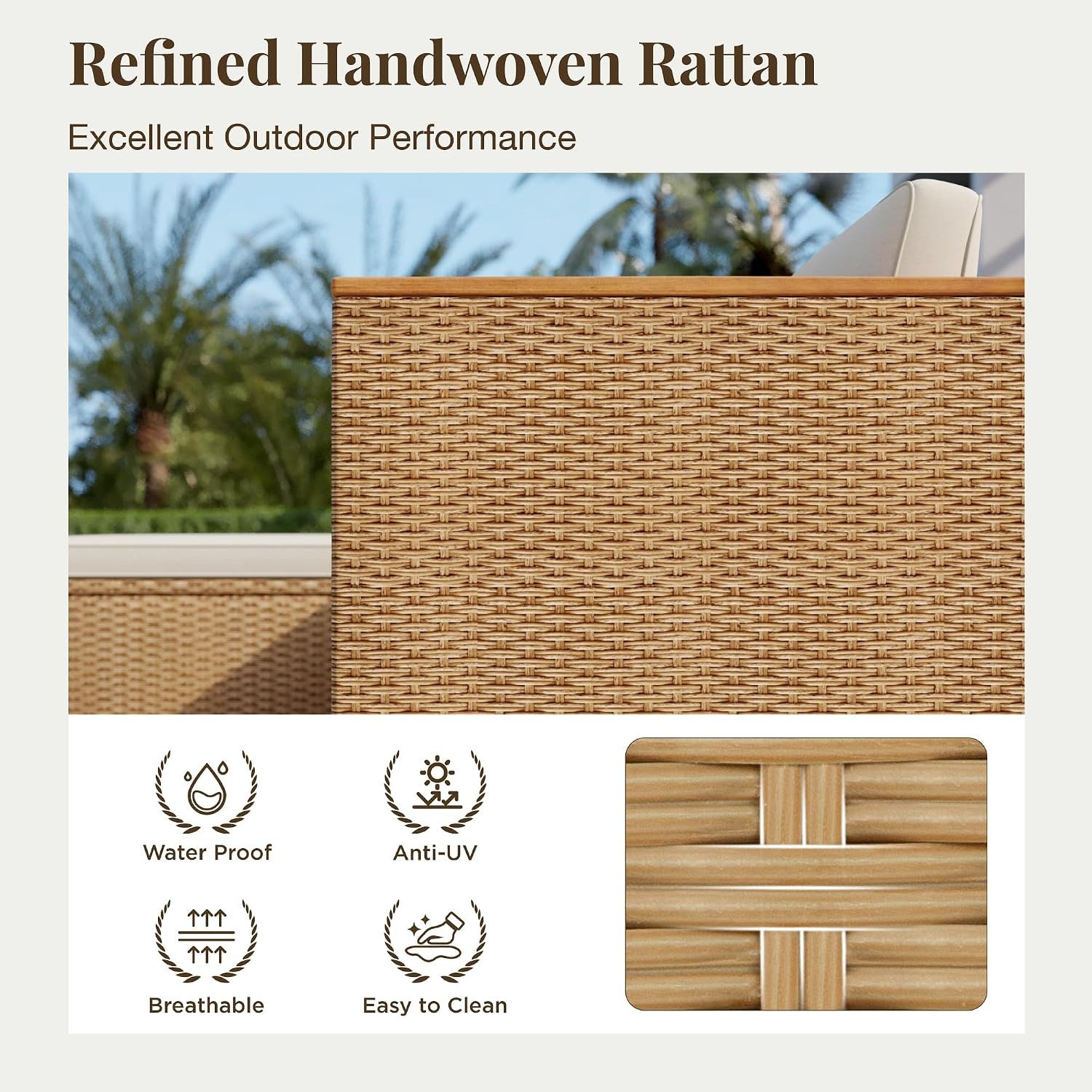 3Pc Wicker Rattan L-Shaped Cha - огляд і ціна Rattan Lounge Set