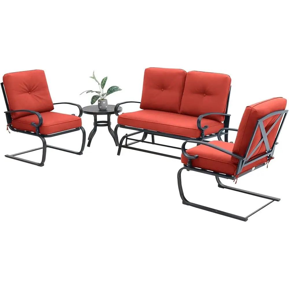 4-Piece Red Outdoor Wrought Ir - огляд і ціна Outdoor Furniture Iron
