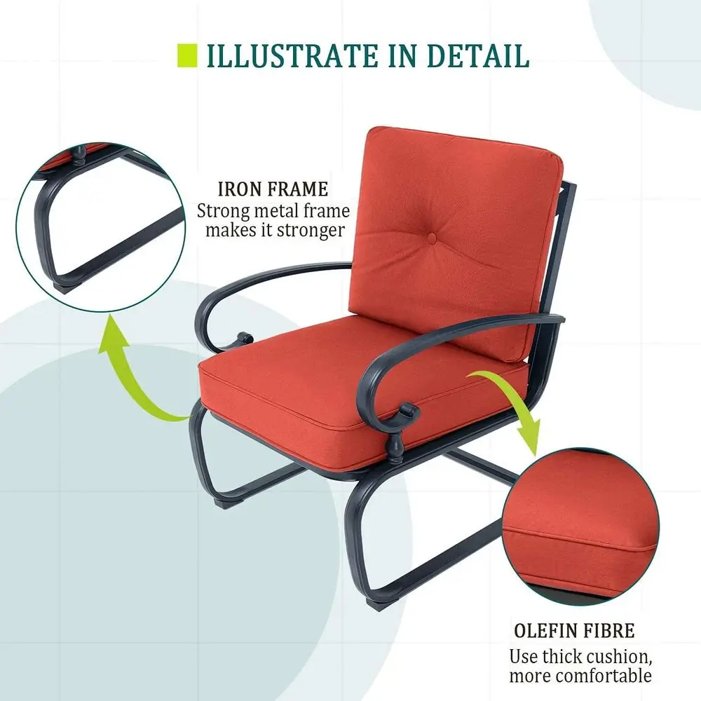 4-Piece Red Outdoor Wrought Ir - огляд і ціна Outdoor Furniture Iron