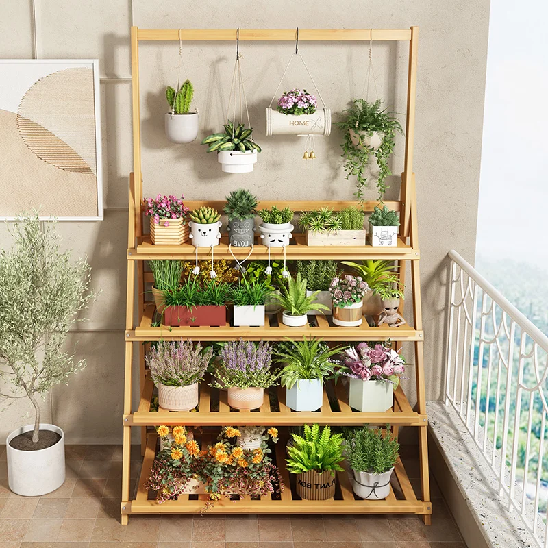 Solid Wood Flower Shelf Plant  - огляд і ціна Outdoor Furniture Wooden