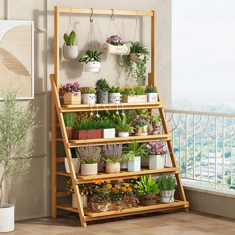 Solid Wood Flower Shelf Plant  - огляд і ціна Outdoor Furniture Wooden