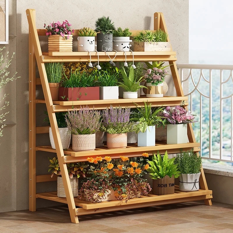Solid Wood Flower Shelf Plant  - огляд і ціна Outdoor Furniture Wooden