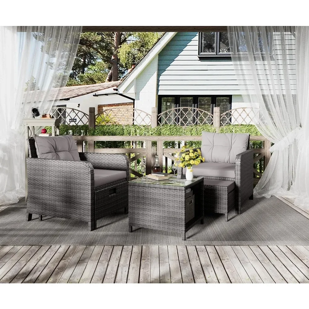 #For 5 Piece Patio Conversatio - огляд і ціна Rattan Lounge Set