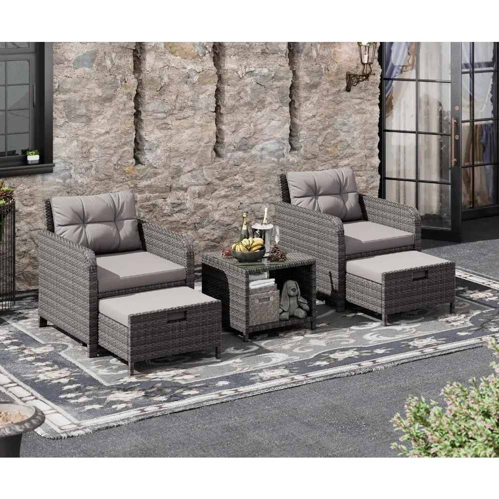 #For 5 Piece Patio Conversatio - огляд і ціна Rattan Lounge Set
