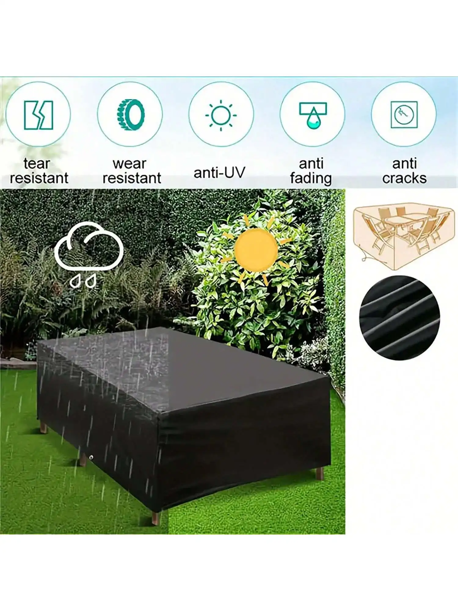 Multi-Size Outdoor Patio Garde - огляд і ціна Outdoor Furniture Cover Waterproof