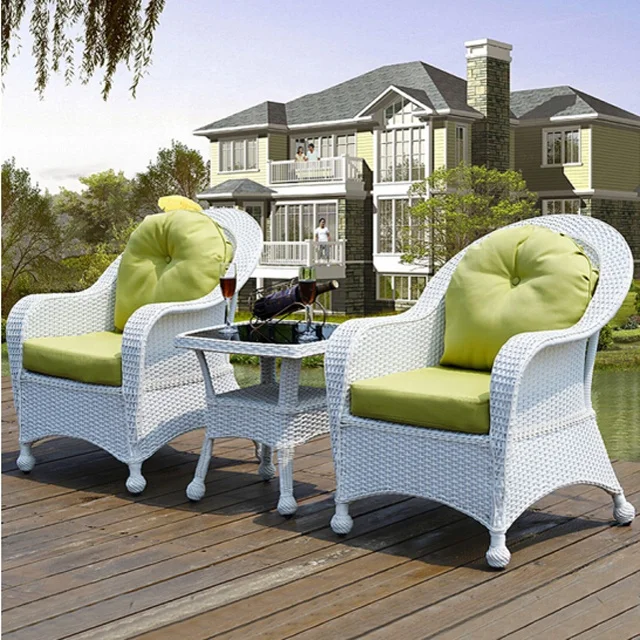 # White Patio Wicker Couches L - огляд і ціна Rattan Lounge Set