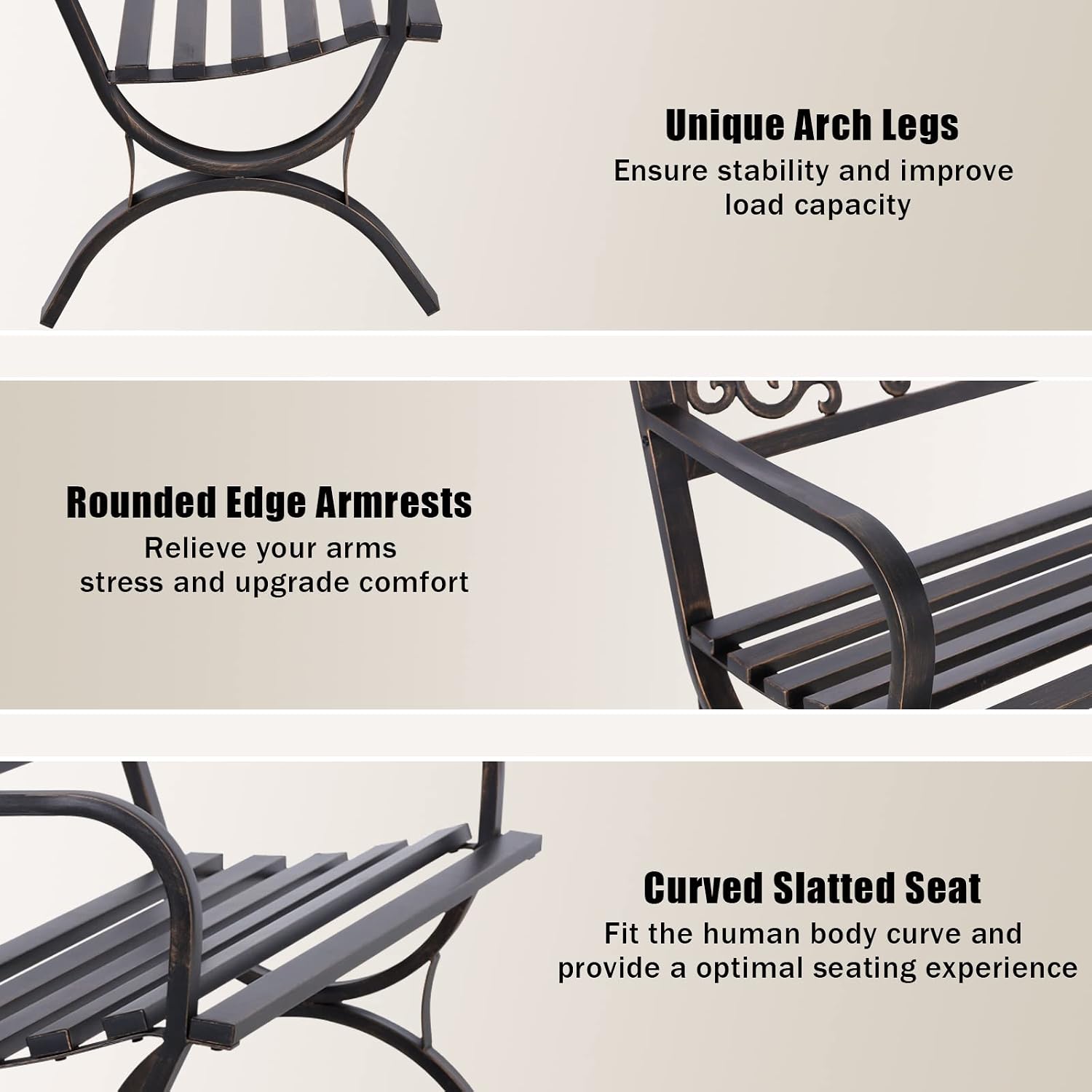 Bronze 50 Inch Outdoor Garden  - огляд і ціна Outdoor Furniture Iron