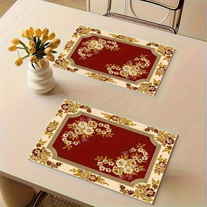 Light Luxury Wine Red Floral P - огляд і ціна Outdoor Furniture Dining