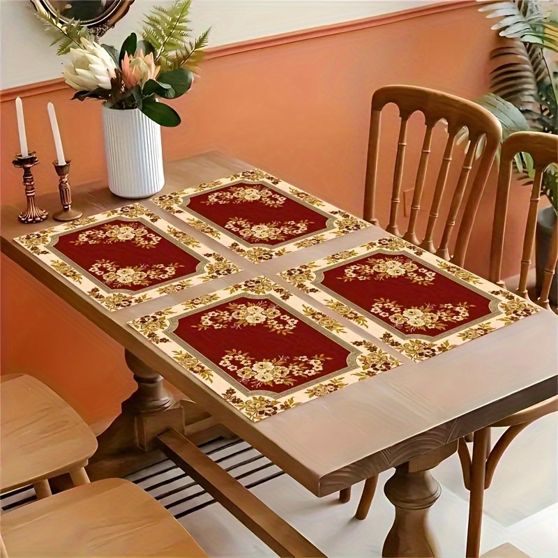 Light Luxury Wine Red Floral P - огляд і ціна Outdoor Furniture Dining